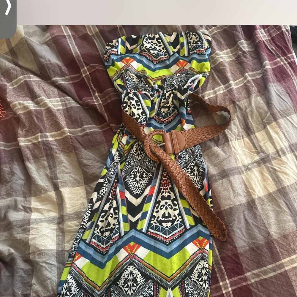 Rue21 Strapless Geometric Dress with Belt